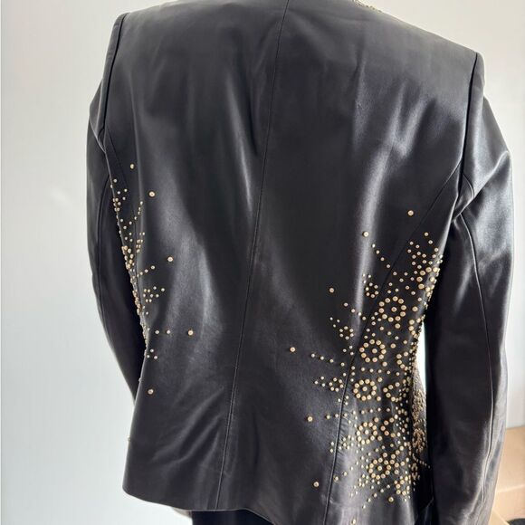 Vintage Black Studded Women's Leather Jacket - Picture 2 of 8